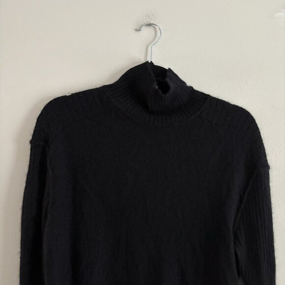 Free People Women S Black Soft Pullover Aubrey 100% Cashmere Turtleneck Sweater - Picture 6 of 11